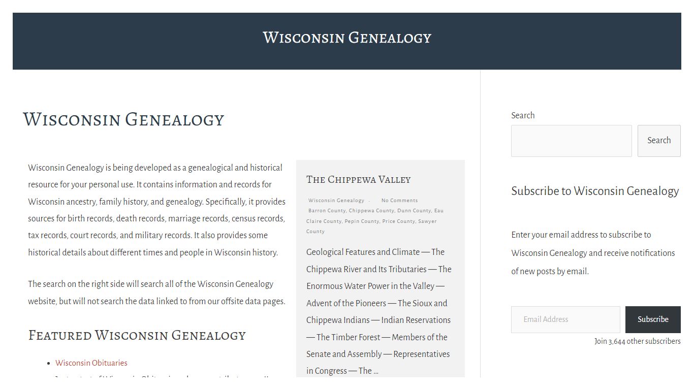 Wisconsin Genealogy - Wisconsin Genealogy